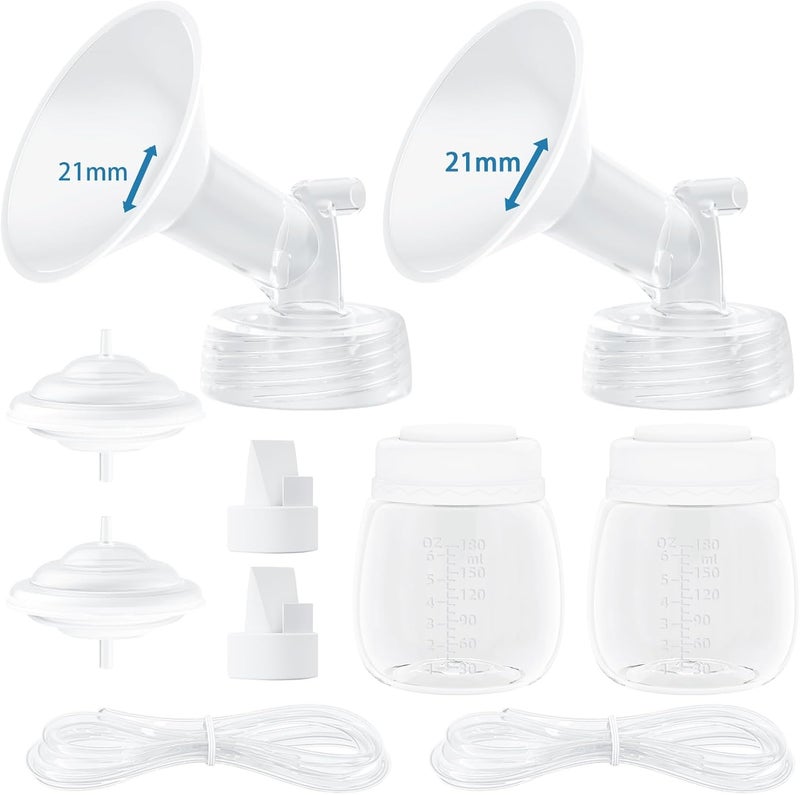 Hranio Breast Pump Parts Compatible with Spectra Replacement Pump Parts 21mm Flange, Spectra Pump Parts S1 S2 Replacements Full Set 2 Set (Full SET-21MM) - Image 1